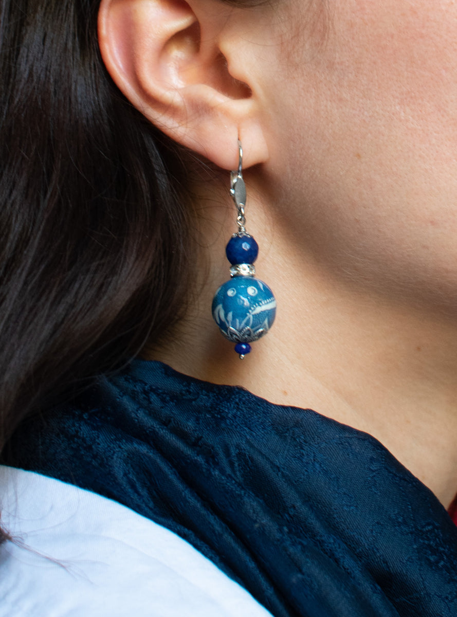 Orecchini Bicolor Agata Blu E Agata Web - Marakò Gioiello Italiano - Foto 6