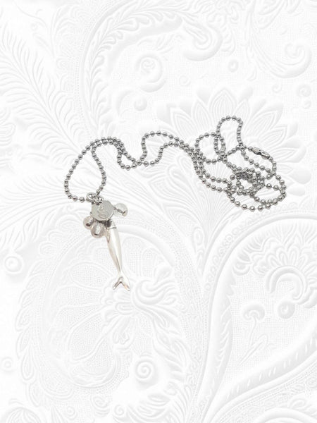 Collana Acciuga Acciaio Cristallo di Rocca