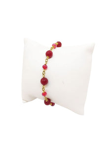 Bracciale Agate Red Ruby e Cristalli