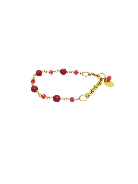 Bracciale Agate Red Ruby e Cristalli