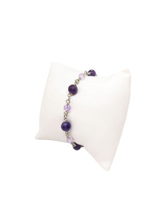 Bracciale Ametiste Viola e Cristalli Lilla