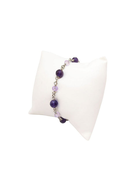 Bracciale Ametiste Viola e Cristalli Lilla
