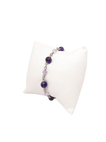 Bracciale Ametiste Viola e Cristalli Lilla