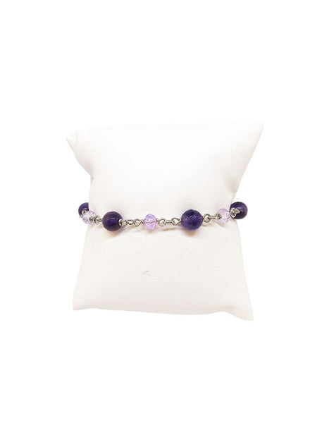 Bracciale Ametiste Viola e Cristalli Lilla