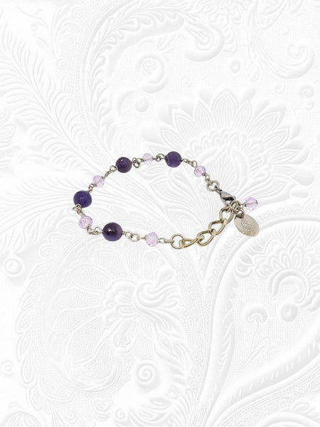 Bracciale Ametiste Viola e Cristalli Lilla