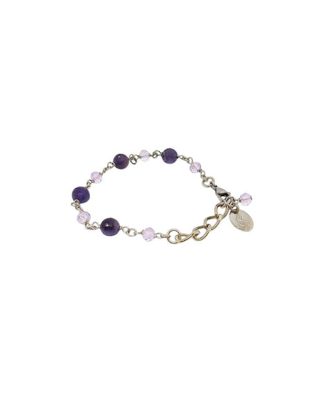 Bracciale Ametiste Viola e Cristalli Lilla