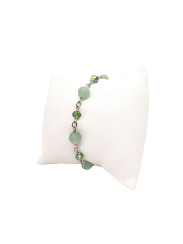 Bracciale Avventurine e Cristalli Verde Salvia