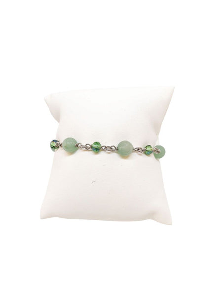Bracciale Avventurine e Cristalli Verde Salvia