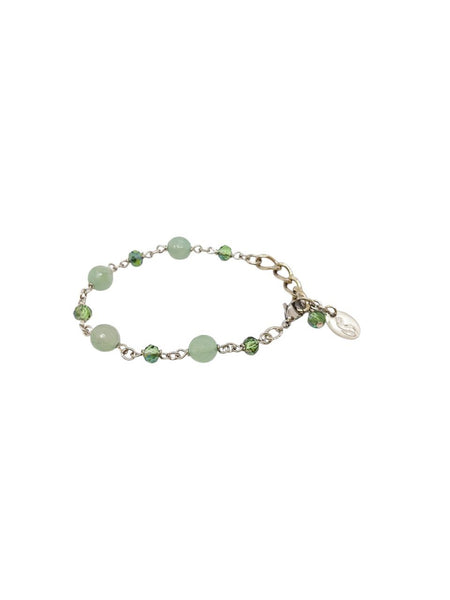 Bracciale Avventurine e Cristalli Verde Salvia