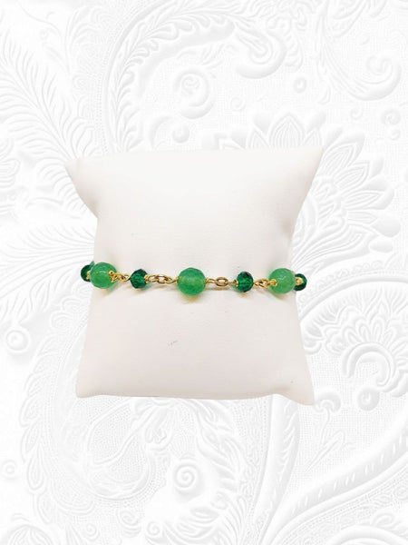Bracciale Avventurine e Cristalli Verdi Brillanti
