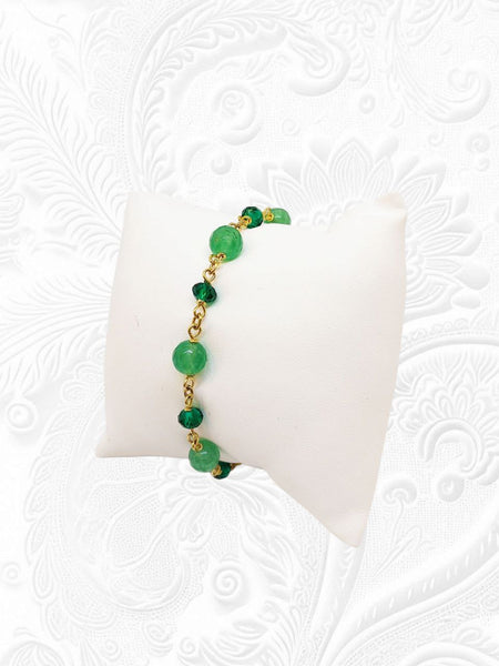 Bracciale Avventurine e Cristalli Verdi Brillanti