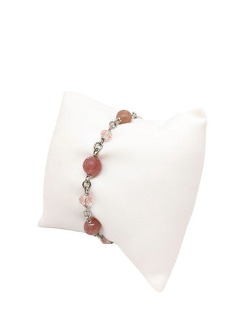 Bracciale Quarzi Rosa e Cristalli