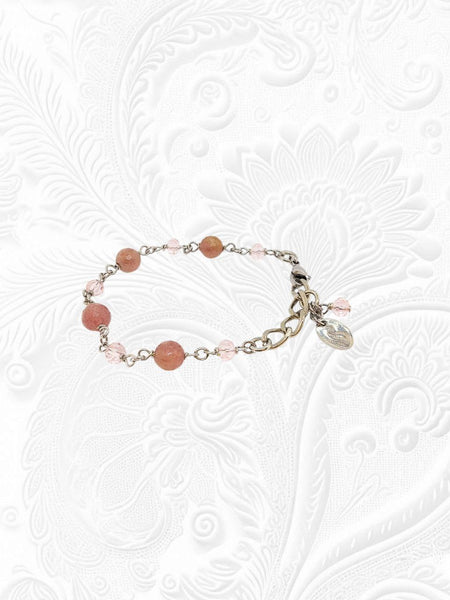 Bracciale Quarzi Rosa e Cristalli