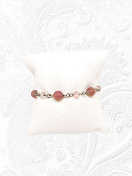Bracciale Quarzi Rosa e Cristalli