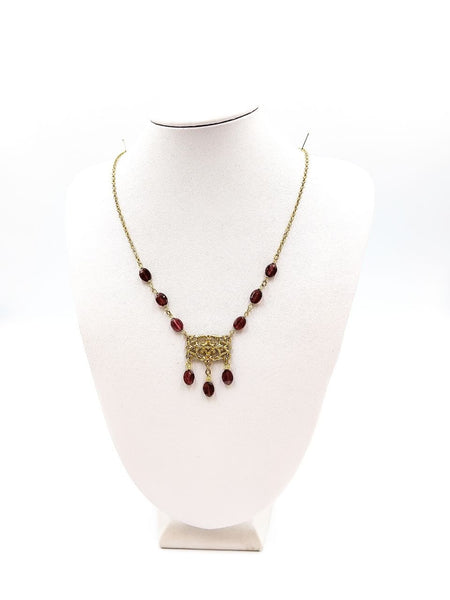 Collana Decoro Liberty Granati