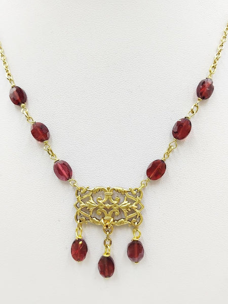 Collana Decoro Liberty Granati