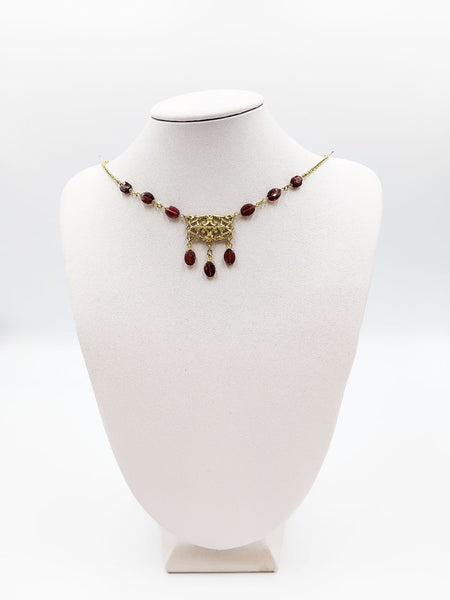 Collana Decoro Liberty Granati