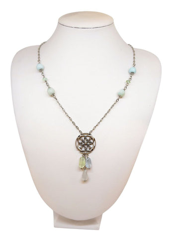 Collana Deco Acquamarine e Amazzoniti