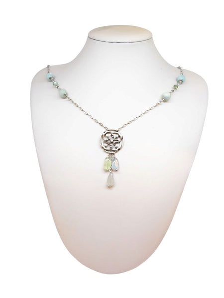 Collana Deco Acquamarine e Amazzoniti