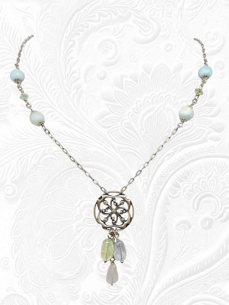 Collana Deco Acquamarine e Amazzoniti