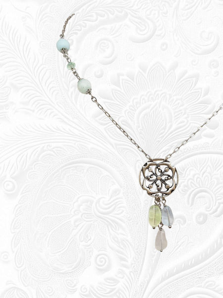 Collana Deco Acquamarine e Amazzoniti