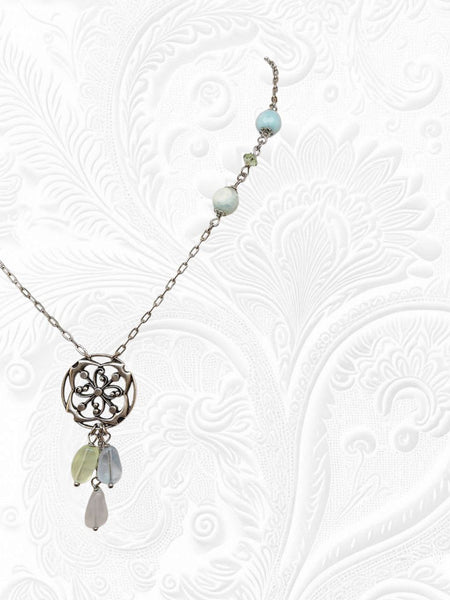Collana Deco Acquamarine e Amazzoniti