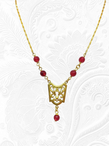 Collana Deco Agate Rubino
