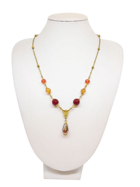 Collana Liberty Agate Miste Red Ruby Arancio