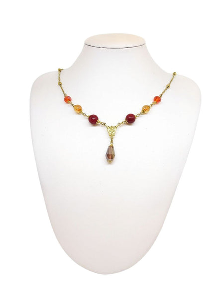 Collana Liberty Agate Miste Red Ruby Arancio