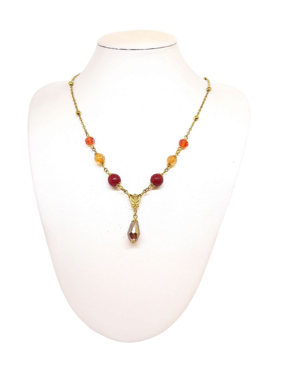 Collana Liberty Agate Miste Red Ruby Arancio
