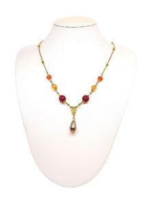 Collana Liberty Agate Miste Red Ruby Arancio