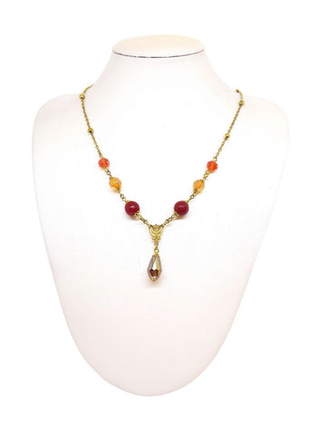 Collana Liberty Agate Miste Red Ruby Arancio