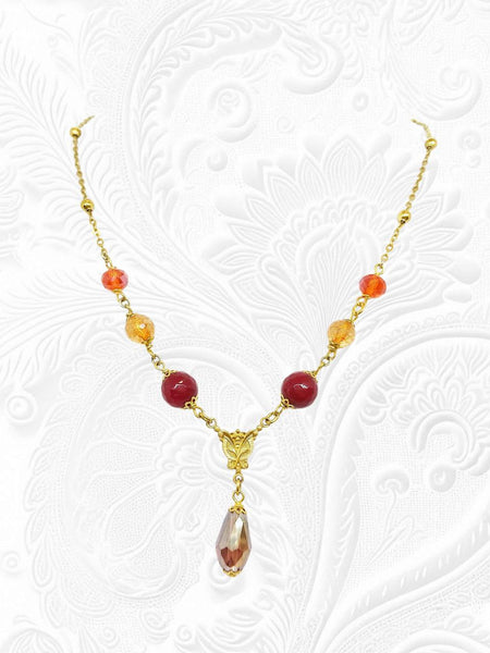 Collana Liberty Agate Miste Red Ruby Arancio