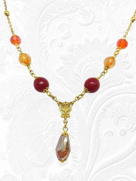 Collana Liberty Agate Miste Red Ruby Arancio