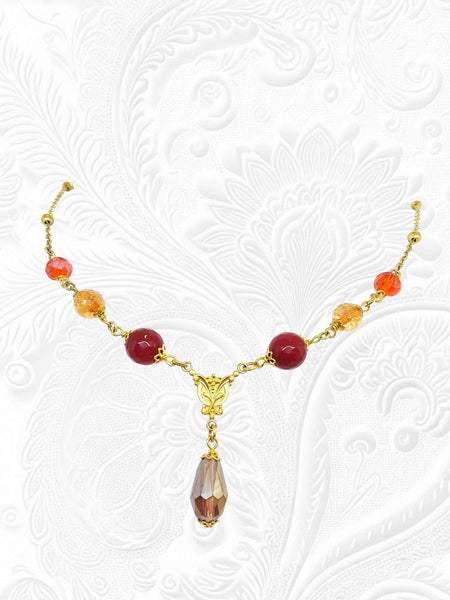 Collana Liberty Agate Miste Red Ruby Arancio