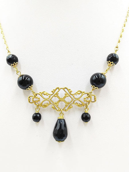 Collana Decoro Liberty Onici Neri