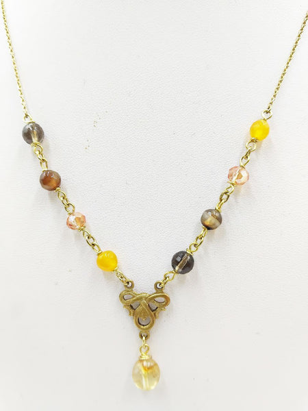 Collana Liberty Agate e Quarzi Misti