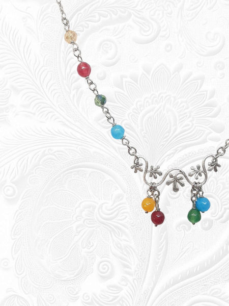 Collana Liberty Agate Colorate e Cristalli