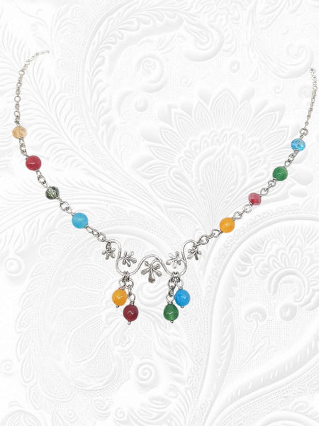 Collana Liberty Agate Colorate e Cristalli