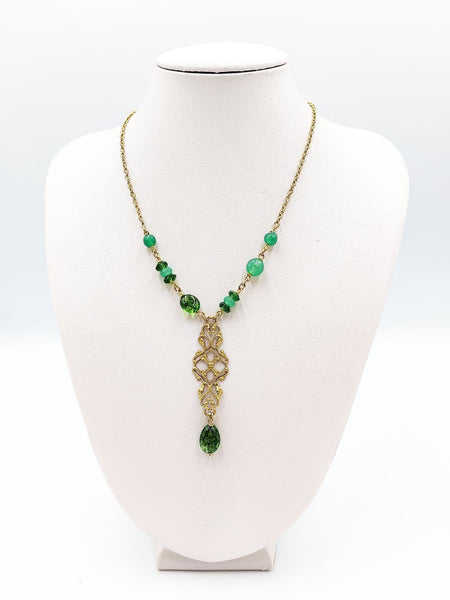 Collana Liberty Avventurine e Quarzi Verdi