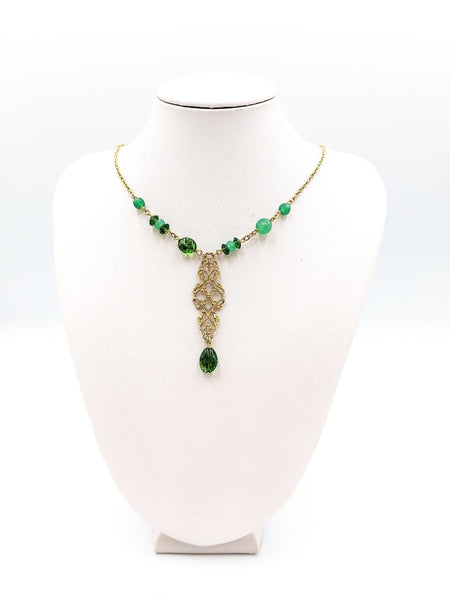 Collana Liberty Avventurine e Quarzi Verdi