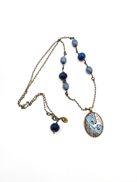 Medaglione Liberty Toni Azzurri/Blu Misti