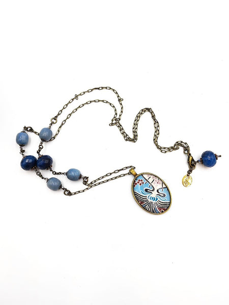 Medaglione Liberty Toni Azzurri/Blu Misti