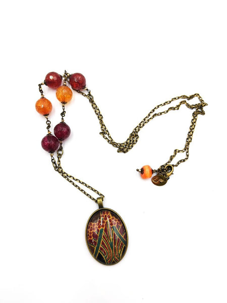 Medaglione Liberty Toni Bordeaux Misti