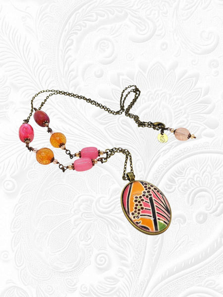 Medaglione Liberty Rosa/Arancio