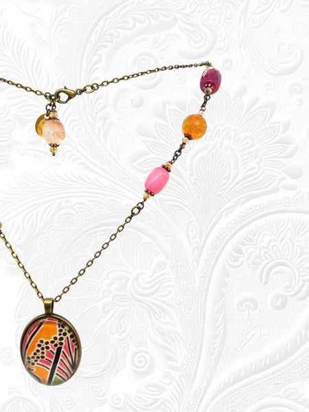Medaglione Liberty Rosa/Arancio