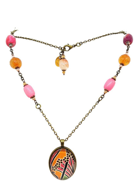 Medaglione Liberty Rosa/Arancio