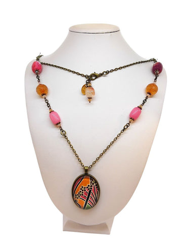 Medaglione Liberty Rosa/Arancio