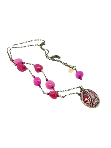 Medaglione Liberty Fucsia/Rosso
