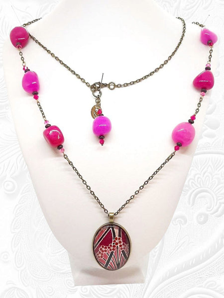 Medaglione Liberty Fucsia/Rosso